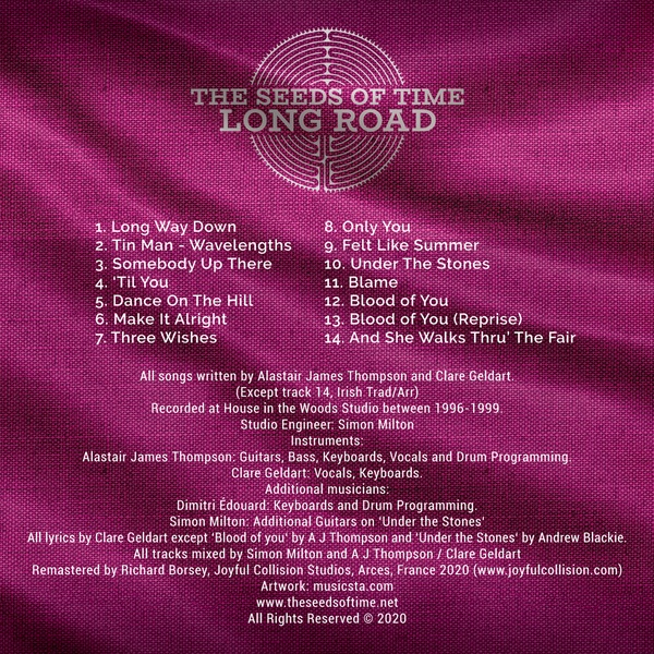 Back cover for Long Road album by The Seeds of Time