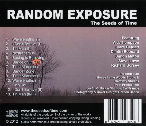 Back cover for Random Exposure album by The Seeds of Time