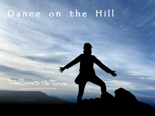 Photograph by Andrea Wade for song 'Dance on The Hill' from album titled Random Exposure on which there is shown a silhouette of a person against a vast and open landscape behind